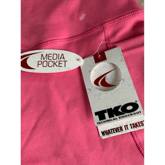 Women Pockets Biker Shorts Size L TKO High Waist Tummy Control Pink - Picture 4 of 12